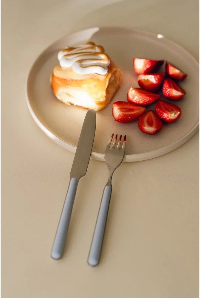 Светлосин/в сребрист цвят прибори за хранене 4 бр. от неръждаема стомана за 1 човек Noli – noo.ma