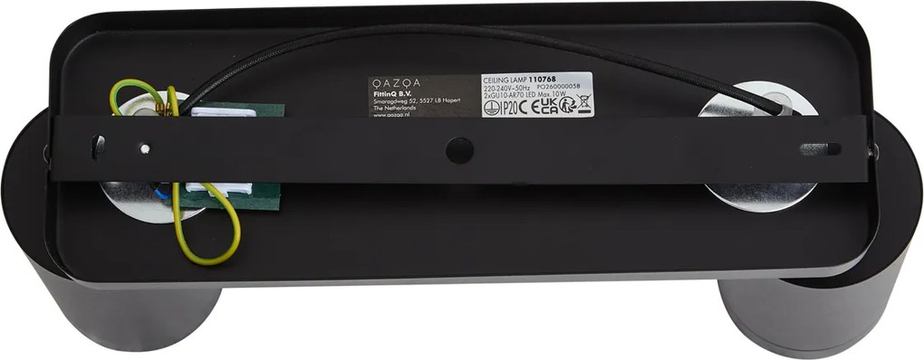 Модерна таванна лампа черна с 2 светлини GU10 70мм - Jeana Luxe