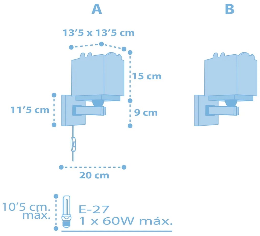 Стенна апличка Ango Baby Jungle-Blue