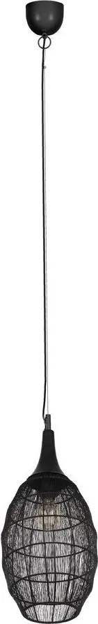 Матово черно висящо осветително тяло с метален абажур Soraya – Trio