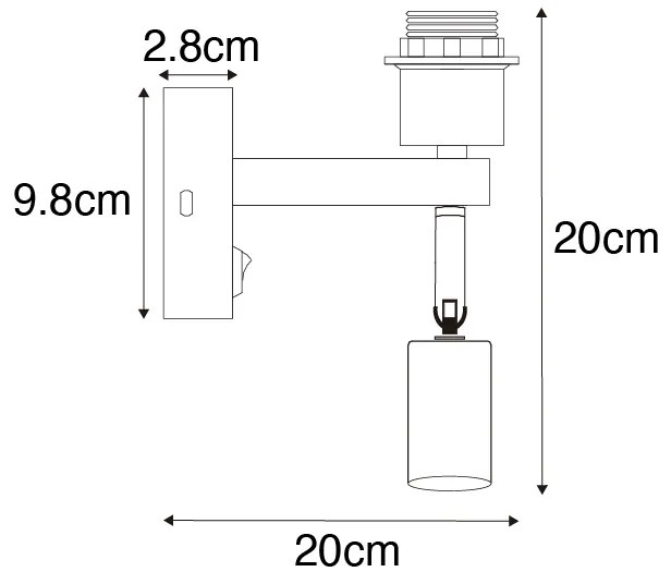 Модерна стенна лампа бяла с лампа за четене - Brescia