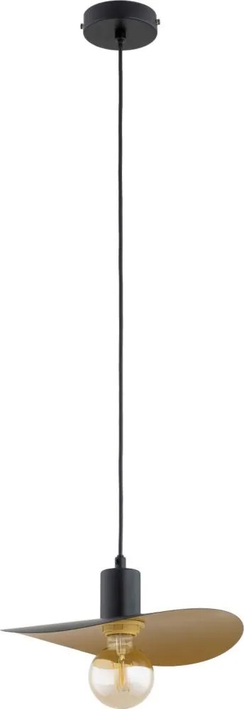 Полилей на кабел SAVANA 1xE27/15W/230V, диаметър 39 см, черно/златисто