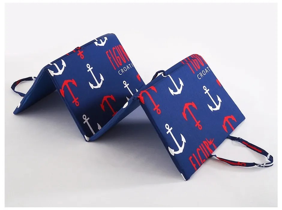 Възглавница за градински шезлонг в червен и син цвят 49x137 cm Anchors – B.E.S.