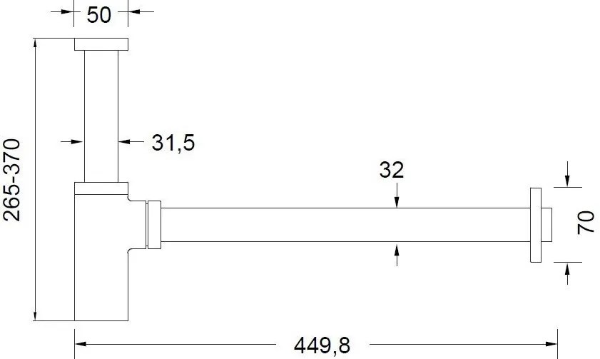 Сифон за умивалник Eurorama R0262-Mauro-brushed