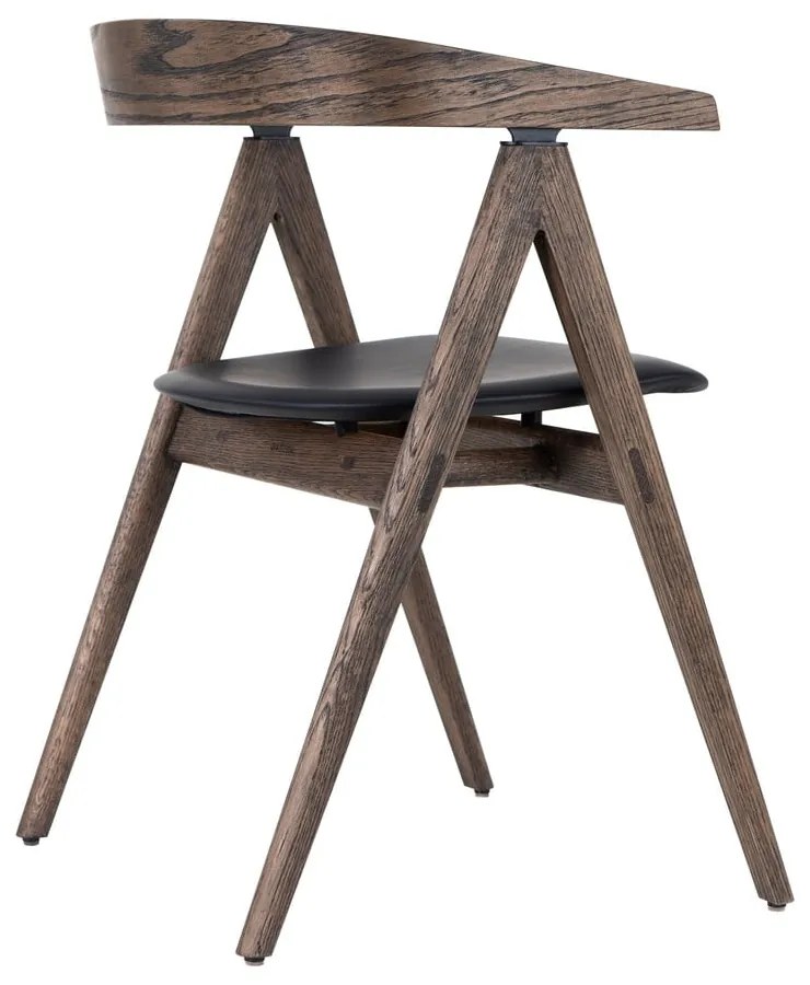 Черно-кафяв дъбов трапезен стол Ava - Gazzda