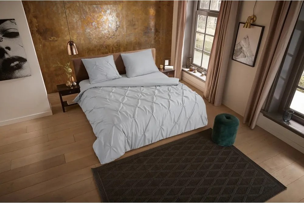 Сиво единично удължено спално бельо от микрофибър 140x220 cm Pure Elegance – Good Morning