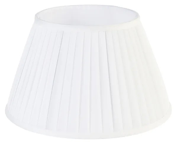 Плисиран абажур бял кръгъл наклонен 35/21/20