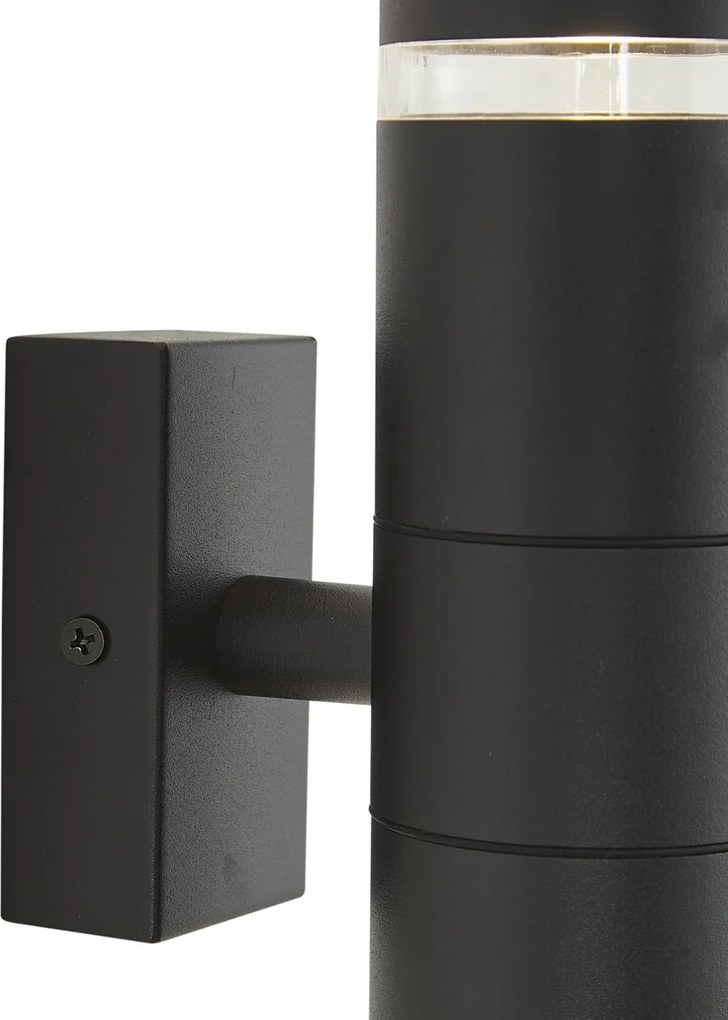 Модерна външна стенна лампа черна 2 светлини IP44 - Dubbla