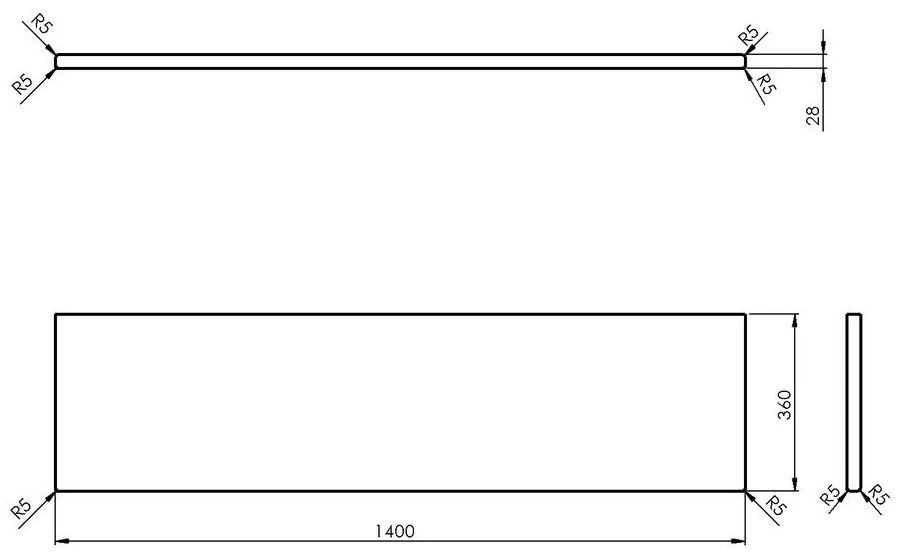 Плоча под мивката от масивен дъб в естествен цвят 140x36 cm Woody – Sapho