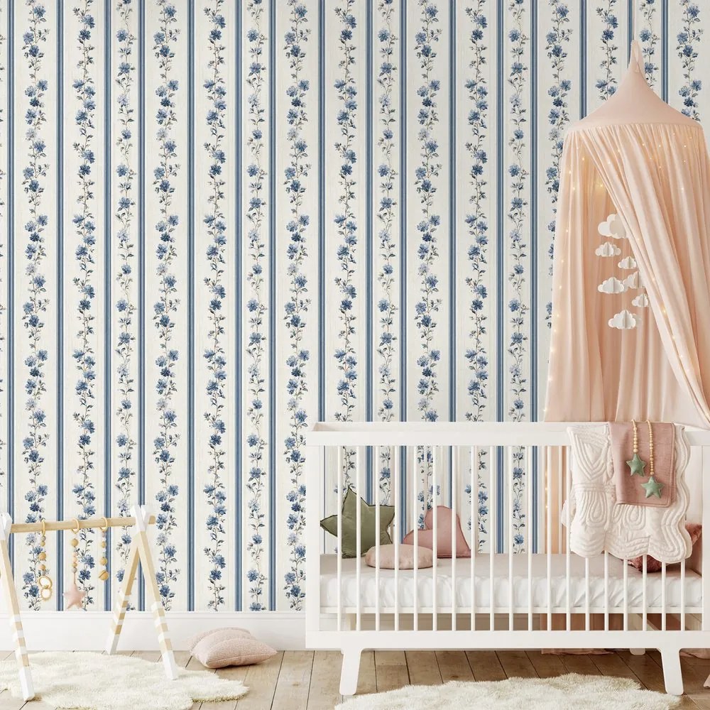 Фототапет – Сини цветя на ивици