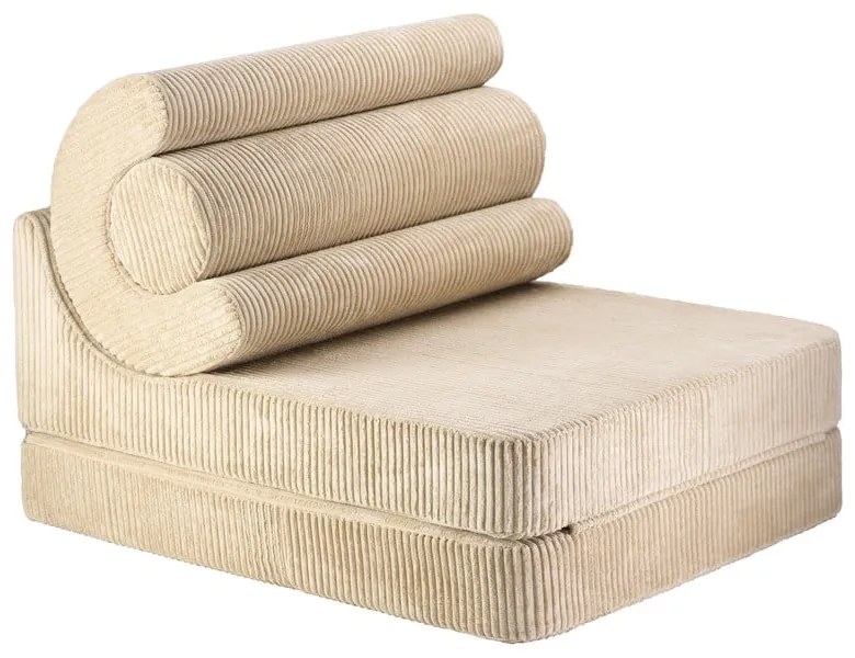 Светлокафяв детски стол от рипсено кадифе Flipster – Wigiwama