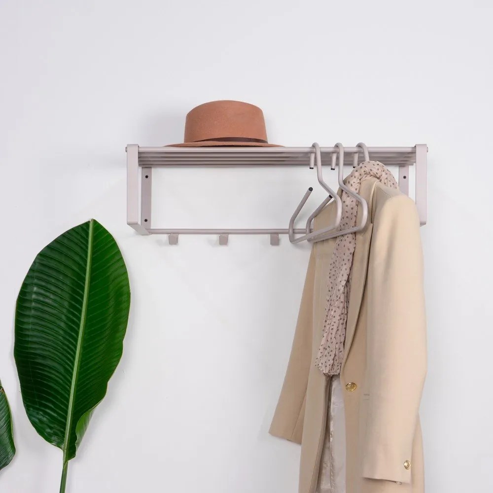 Сиво-бежова метална стенна закачалка с рафт Rex - Spinder Design