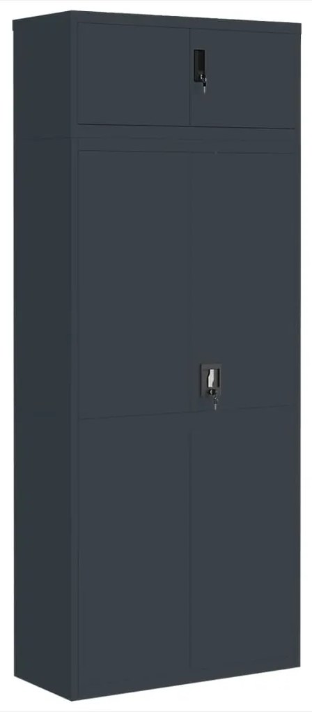 3188332 vidaXL Шкаф за папки антрацит 90x40x220 см стомана