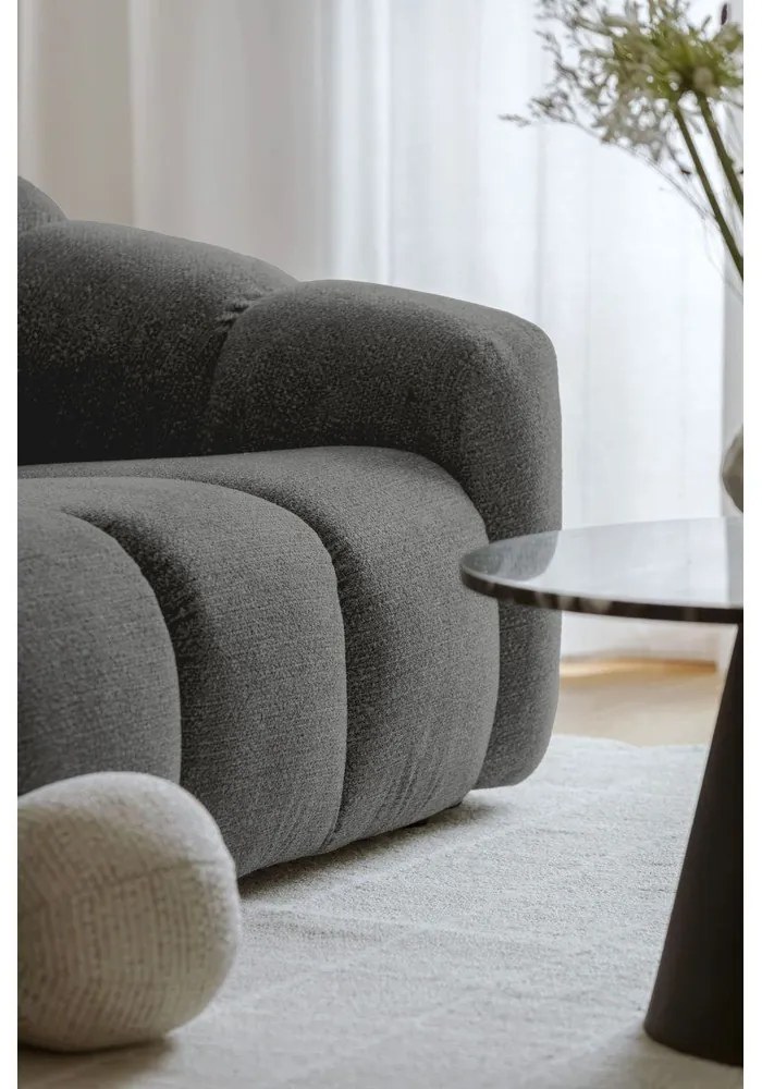 Сив ъглов диван (десен ъгъл/L форма) Shell – Miuform