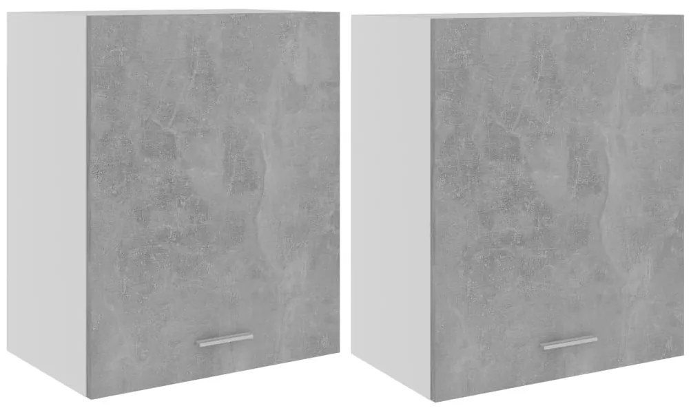 805082 vidaXL Висящи шкафове 2 бр. "Lyon" сиво-бетонни 50x31x60 см, инженерно дърво