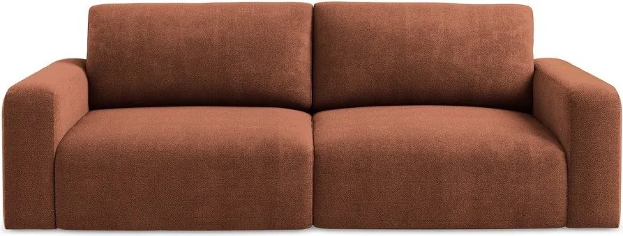 Теракотен шенилов сгъваем/с място за съхранение диван 252 cm Kona – Makamii