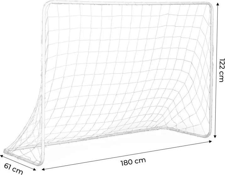 Футболна врата със стена 180x61x122 cm