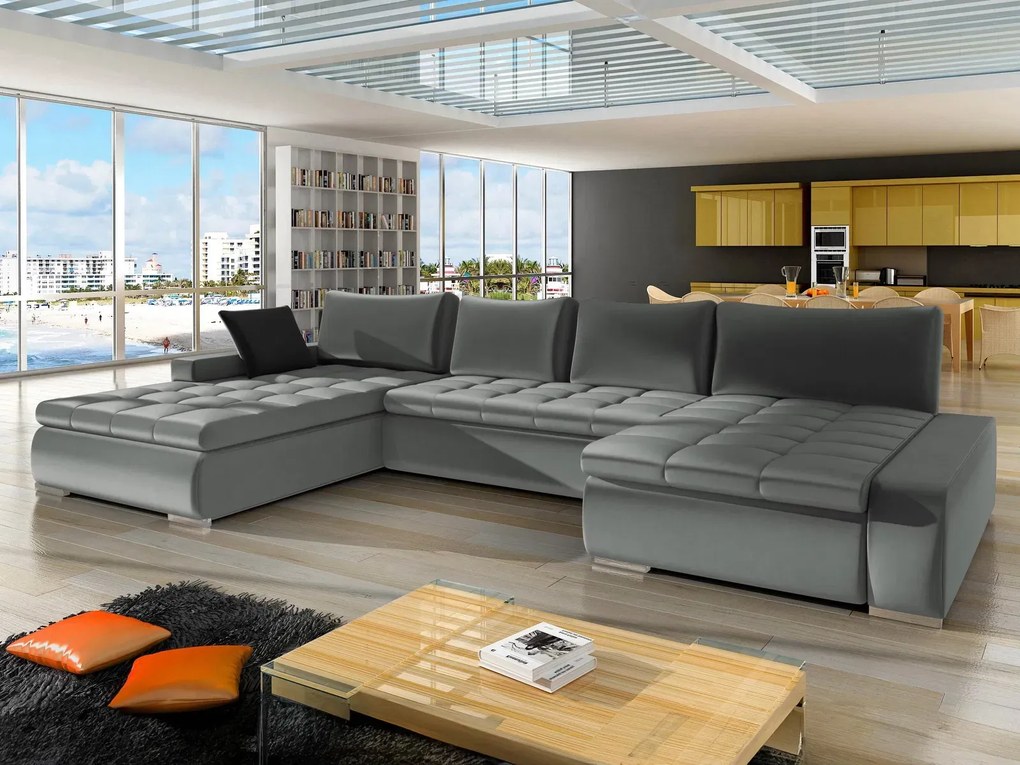 Ъглов диван Caro-Сиво тъмно