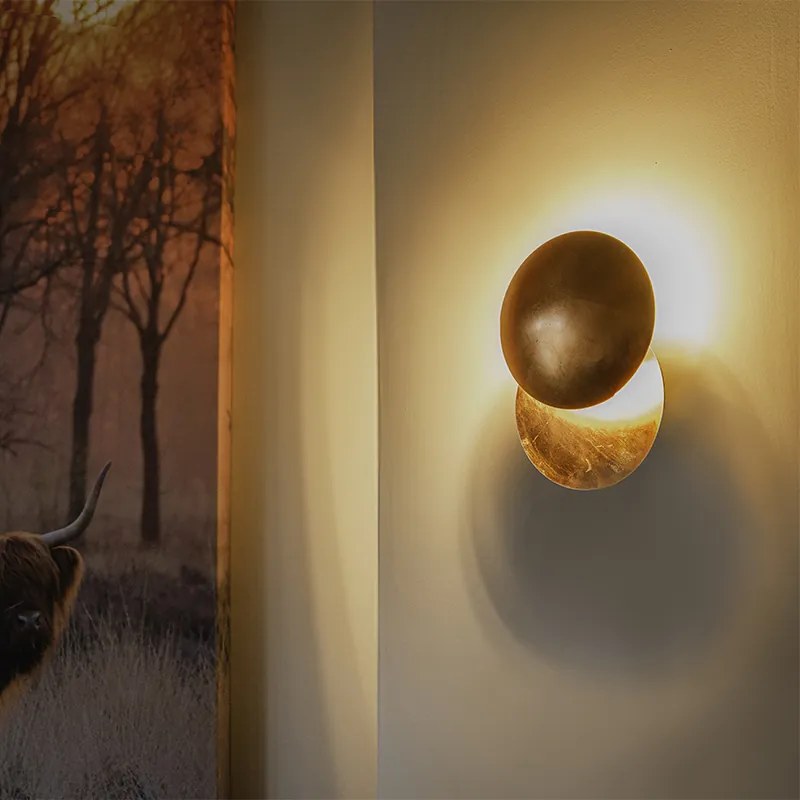 Модерна медна кръгла стенна лампа 20cm - Sunrise