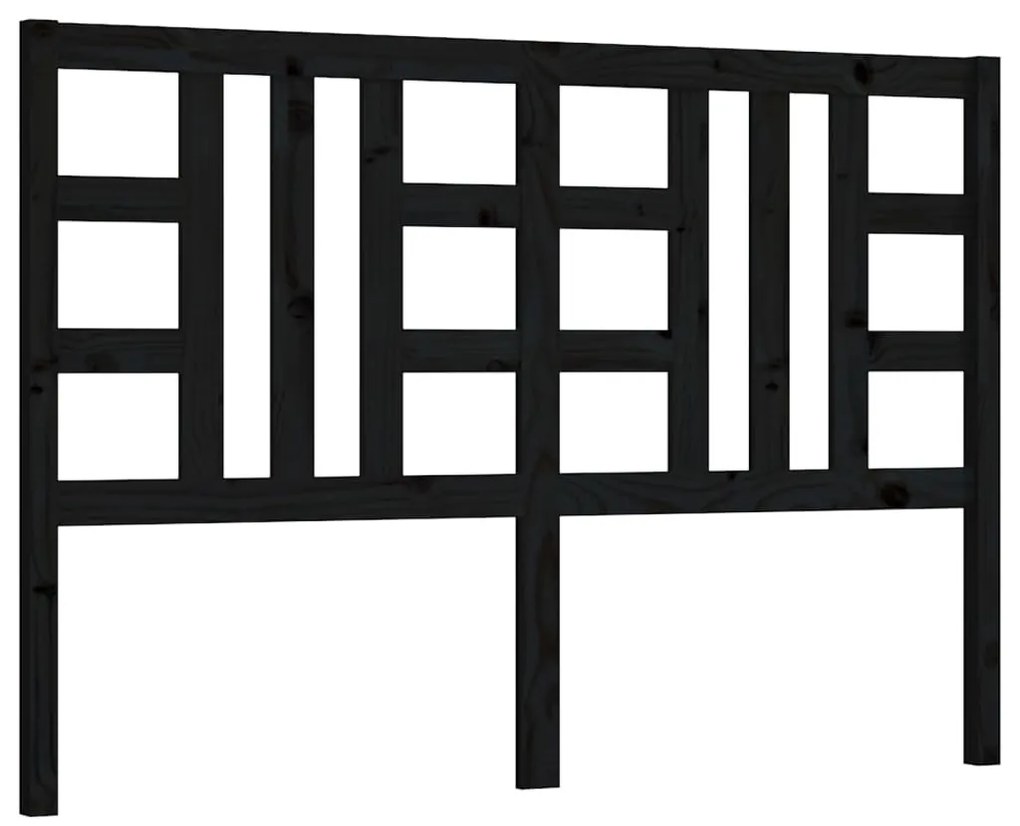 817854 vidaXL Горна табла за легло, черна, 166x4x100 см, бор масив