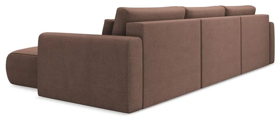 Розов разтегателен ъглов диван с място за съхранение (U форма) Kapua – Makamii