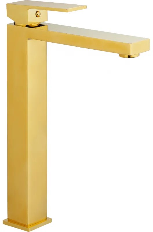 Mexen Uno висока смесителна батерия за мивка, златна - 71410-50