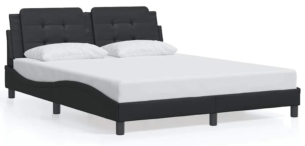 3208191 vidaXL Рамка за легло без матрак Zadar, черна, 160x200 см, изкуствена кожа
