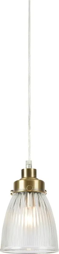 Висящо осветително тяло в месингов цвят със стъклен абажур ø 11 cm Bellis – Markslöjd