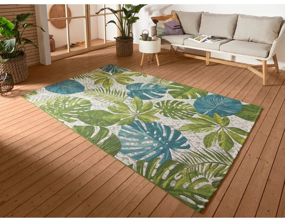 Зелен/тюркоаз външен килим 160x235 cm Flair – Hanse Home