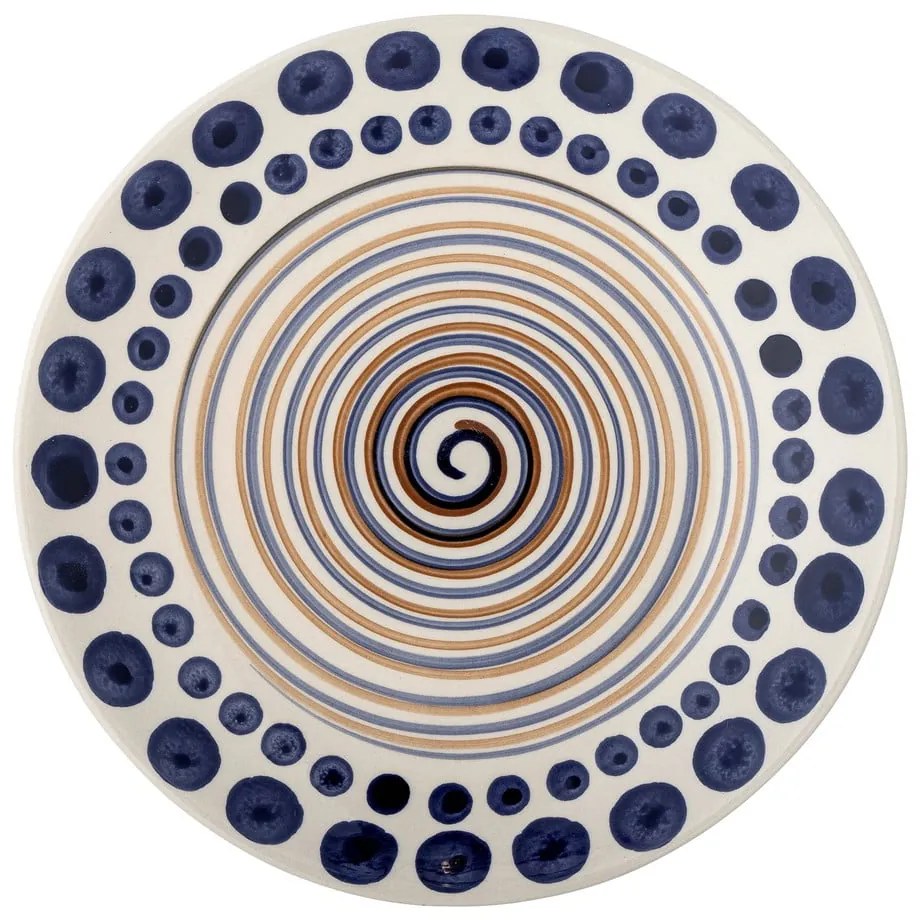 Бяло-тъмносиня керамична чиния ø 27 cm Shama - Bloomingville