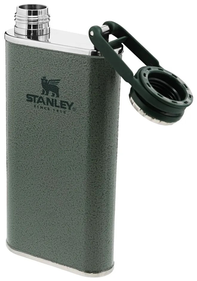 Зелена колба от неръждаема стомана 230 ml Easy-Fill Wide Mouth Flask Hammer Tone Green – Stanley