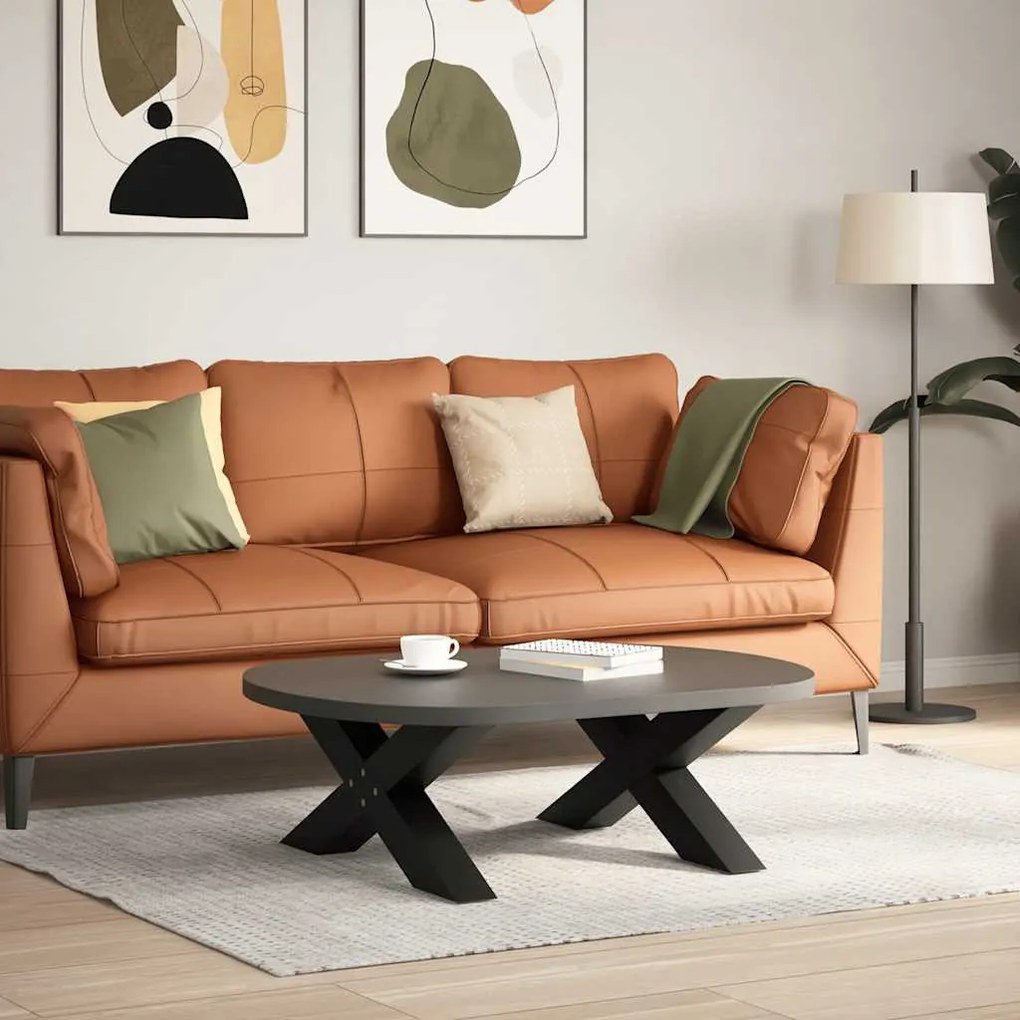 4012944 vidaXL Крака за масичка за кафе, X-образни, 2 бр., черни, 70 x (30-31) см, стомана