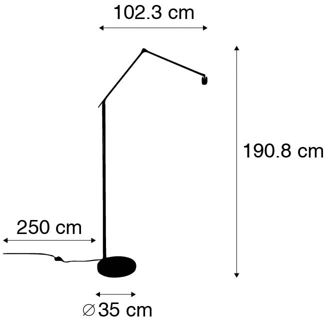 Модерна подова лампа стомана регулируема - Editor