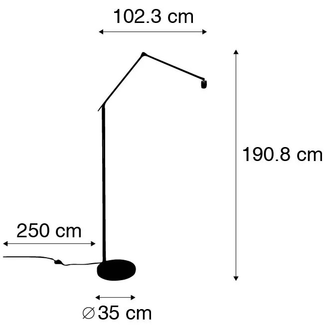 Модерна подова лампа стоманена регулируема - Редактор