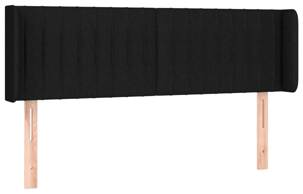 3119006 vidaXL Горна табла за легло, черна, 147x16x78/88 см, плат