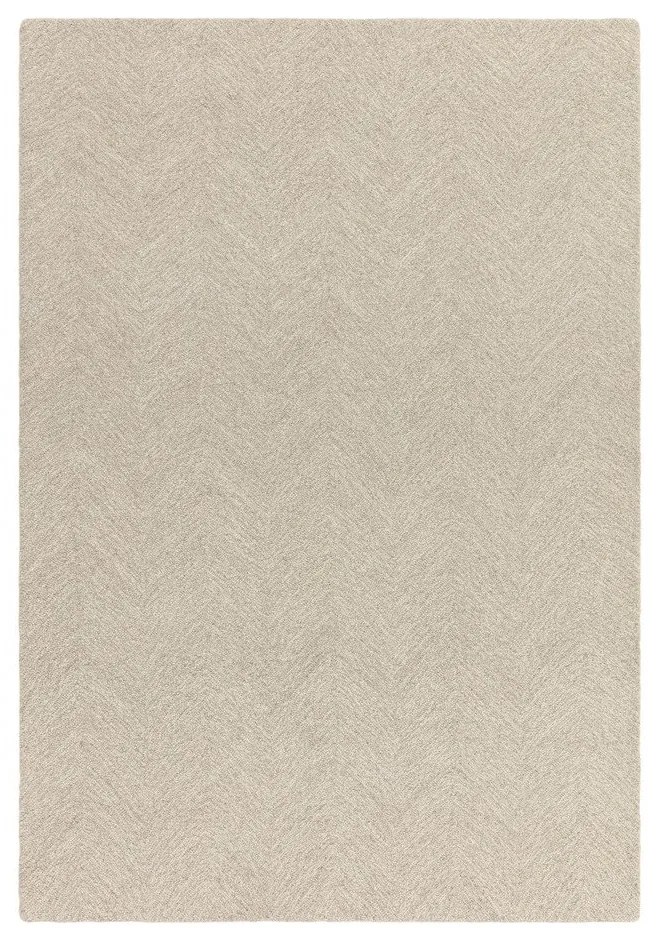 Кремав ръчно изработен килим със смес от вълна 160x230 cm Theodore Chevron – Asiatic Carpets