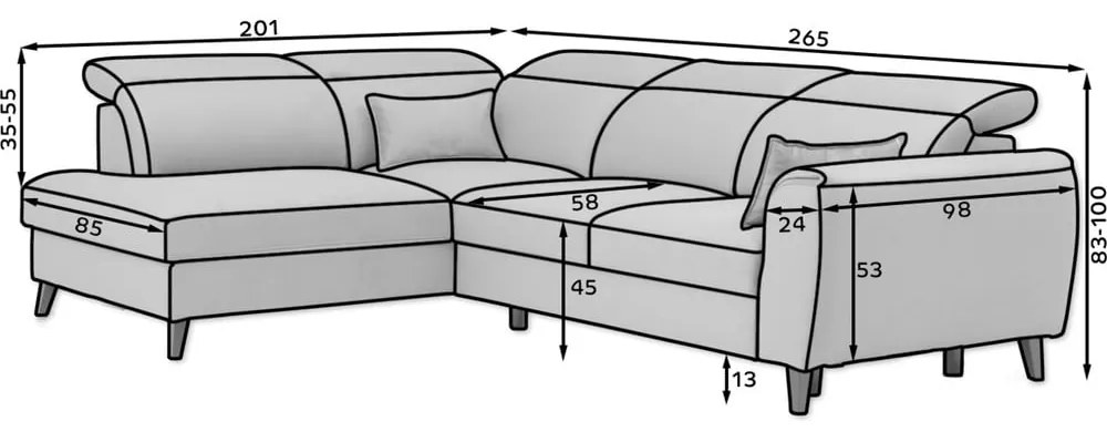 Светлокафяв кадифен разтегателен ъглов диван с място за съхранение (десен ъгъл L форма) Noble – ELTAP