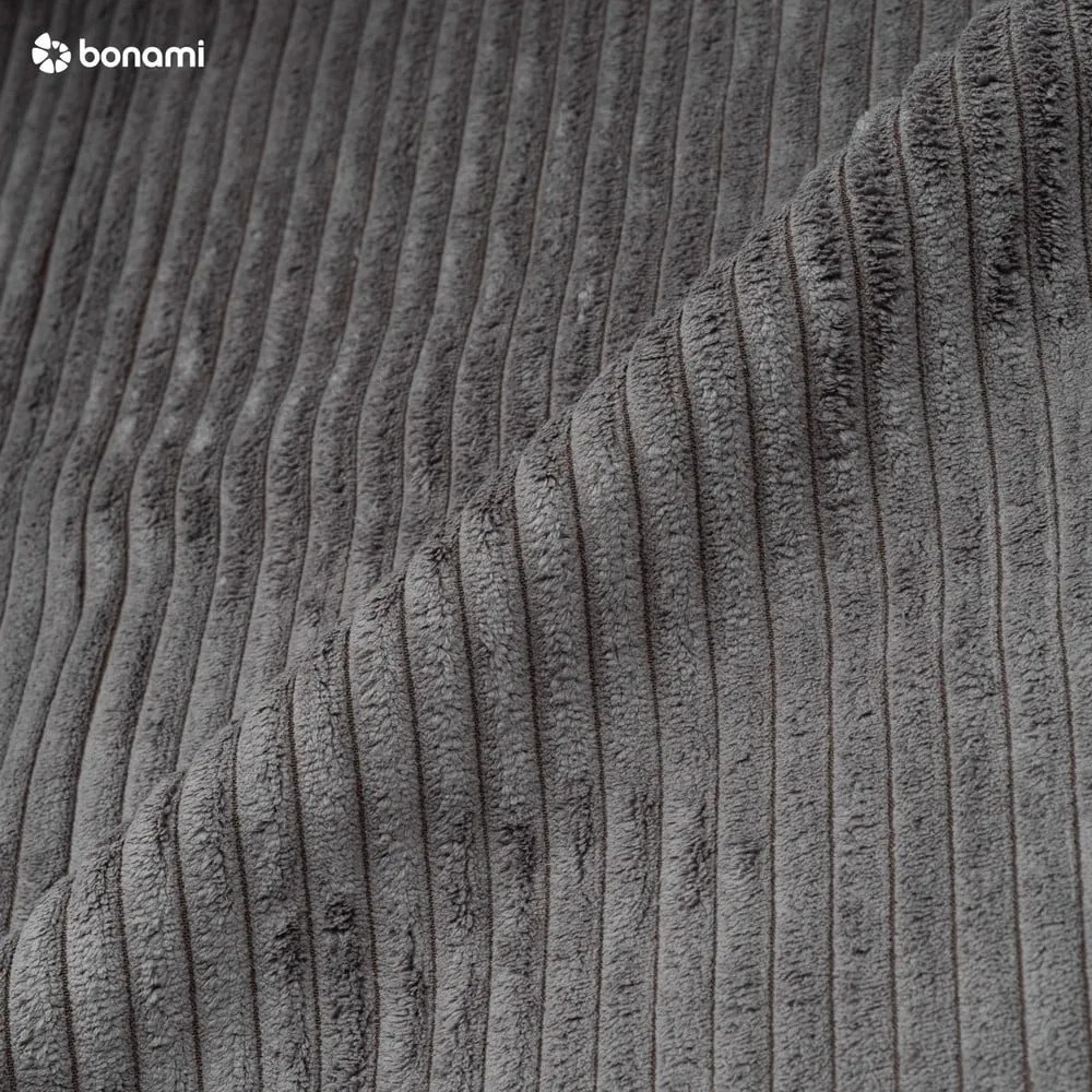 Тъмносив разтегателен ъглов диван от рипсено кадифе (променлив) Sara – Ropez