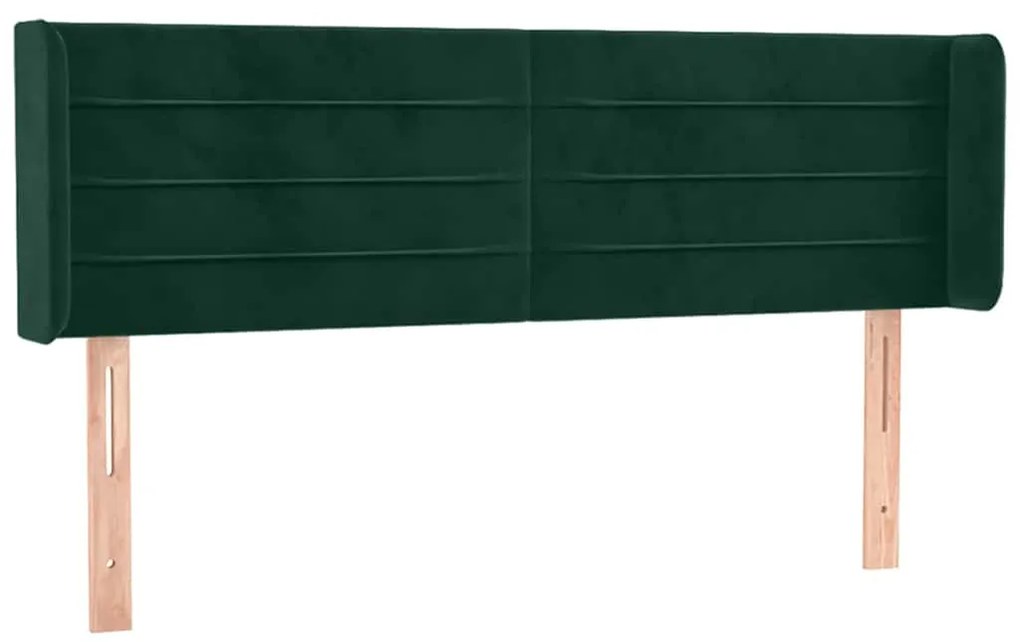 3118959 vidaXL Горна табла за легло, тъмнозелена, 147x16x78/88 см, кадифе