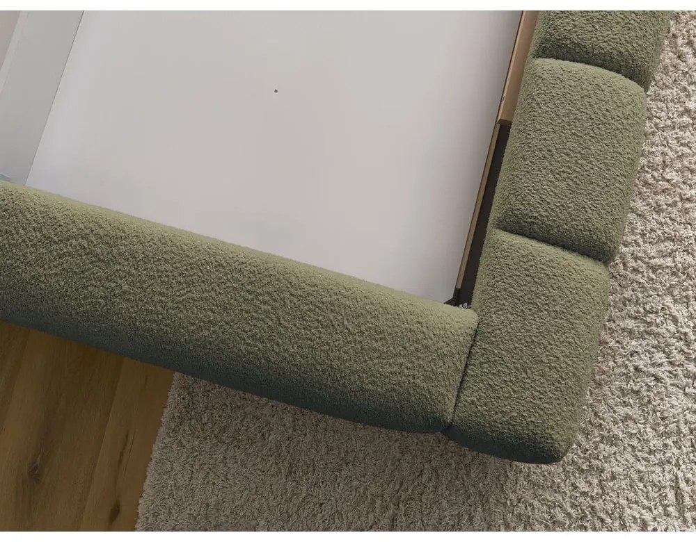 Зелено двойно тапицирано легло с място за съхранение с включена подматрачна рамка 180x200 cm Denali – Bobochic Paris