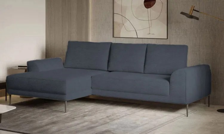 Ъглов диван Holland Mini-тъмно сив-ляв