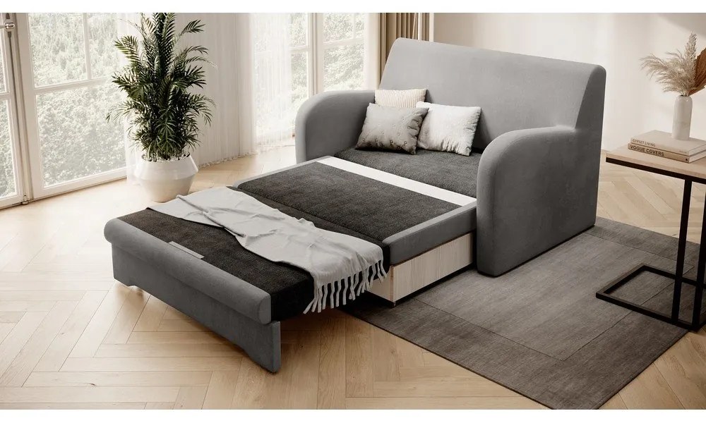Сив кадифен сгъваем диван 130 cm Ario – ELTAP