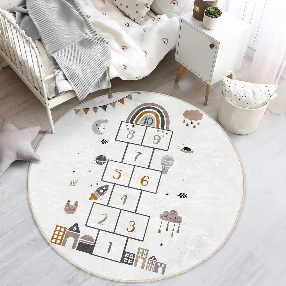 Кремав детски килим ø 120 cm Comfort - Mila Home