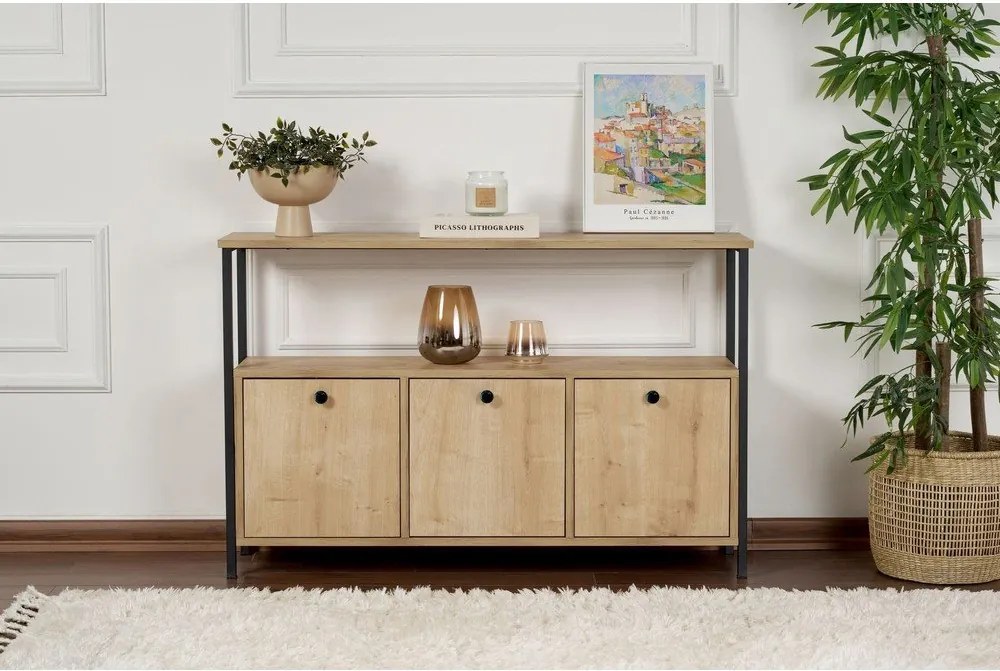 Конзолна маса от декор от дъб в светло естествен цвят 29,5x120 cm Solace – Kalune Design