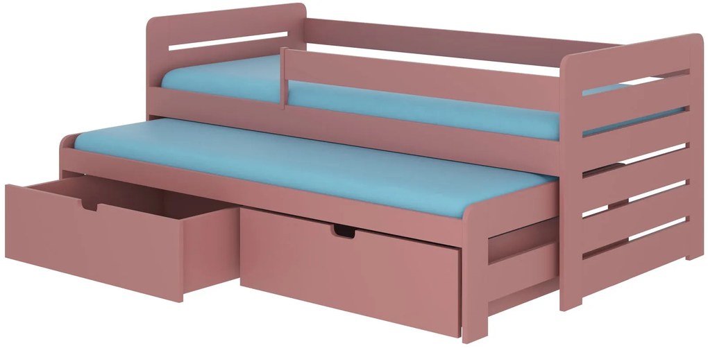 Бебешко Детско легло Mirko-200 x 90-With protector-Roz