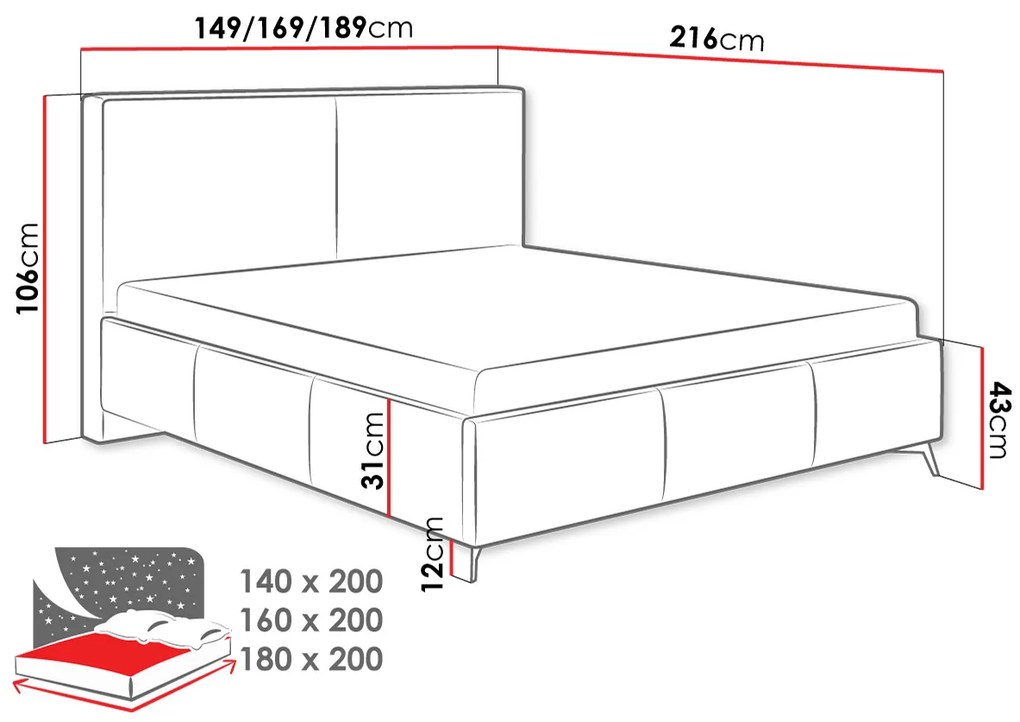 Тапицирано легло Magnetic-Ekrou-160 x 200