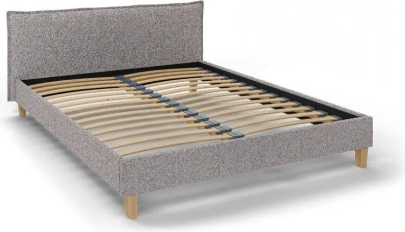 Сиво тапицирано двойно легло с решетка 160x200 cm Tina - Ropez