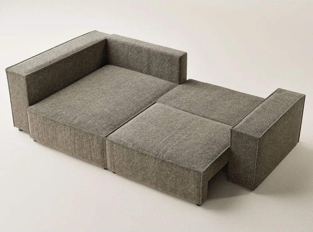 Кафяв шенилов сгъваем/с място за съхранение ъглов диван (ляв ъгъл/L форма) Tonga – Maison de Rêve