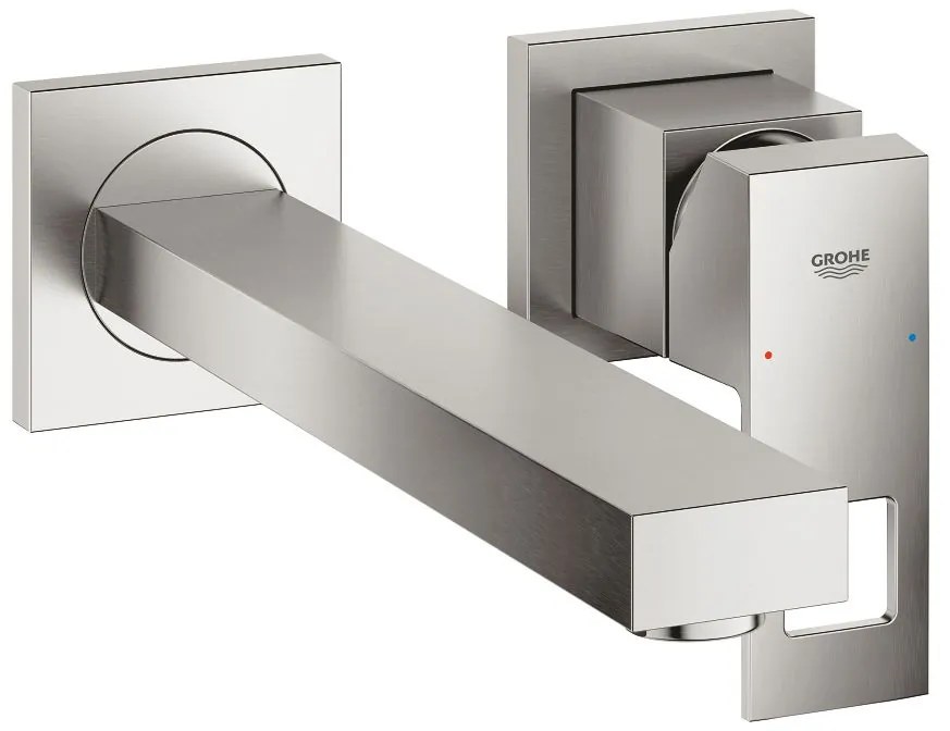 Кран за мивка стена Grohe Eurocube-Дължина 23 cm.-Silver Mat