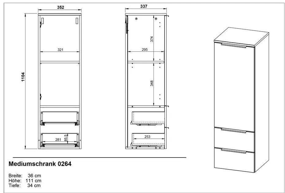 Антрацитен комплект за баня Crandon – Germania